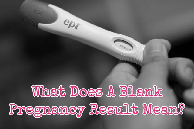 Blank Pregnancy Test Result