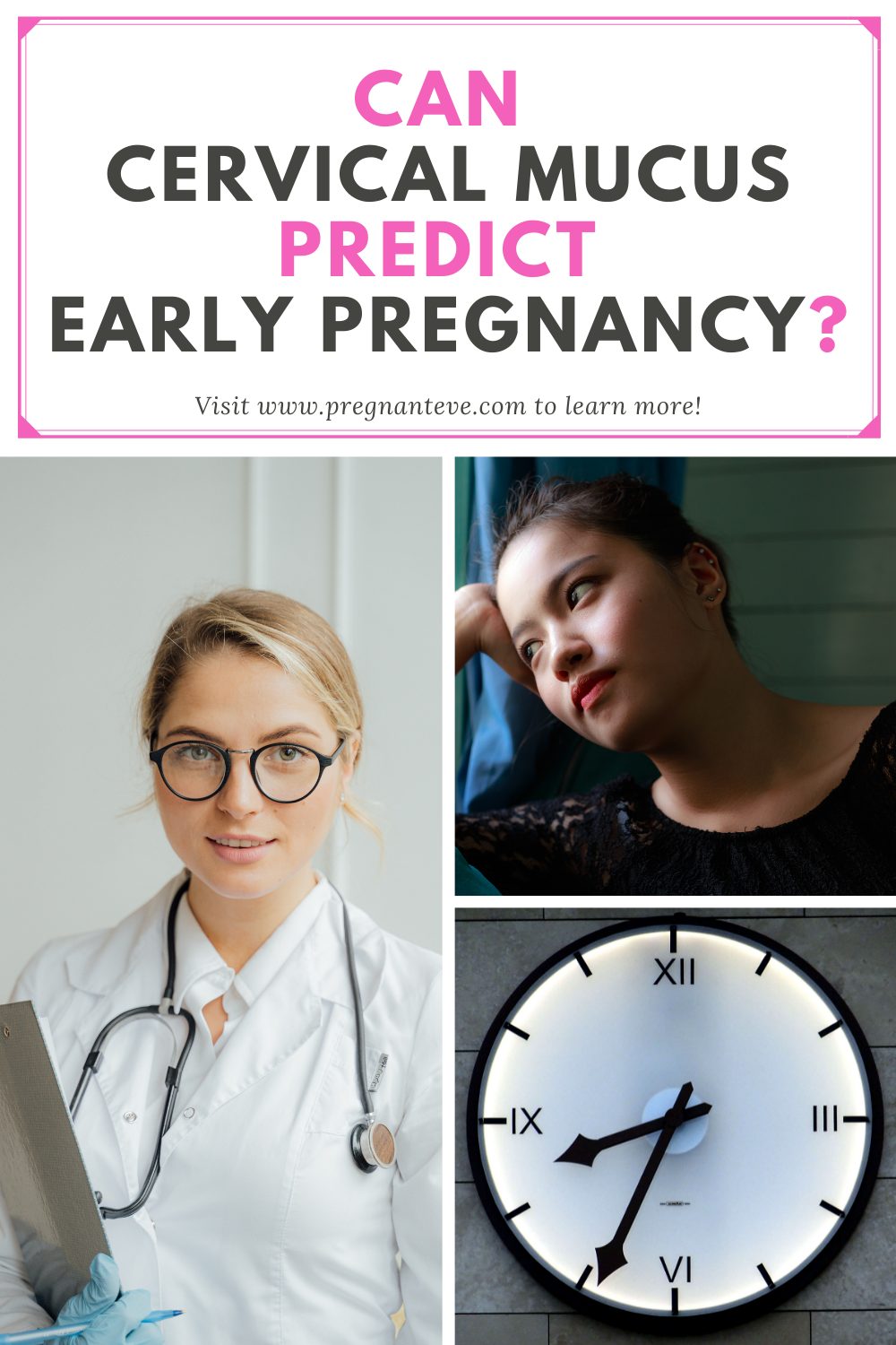 Can cervical mucus predict early pregnancy? Leukorrhea is a white discharge that occurs early in pregnancy. It's not a reliable indicator of pregnancy and differs greatly in characteristics. There are precise ways to detect pregnancy. Checking cervical mucus isn't one of them.