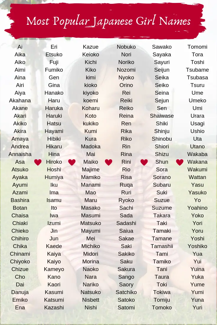 210 UNIQUE Japanese Girl Names [2022] (2022)