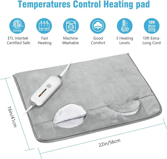Electric Heated Foot Warmer Soft Flannel with 2h Auto Off